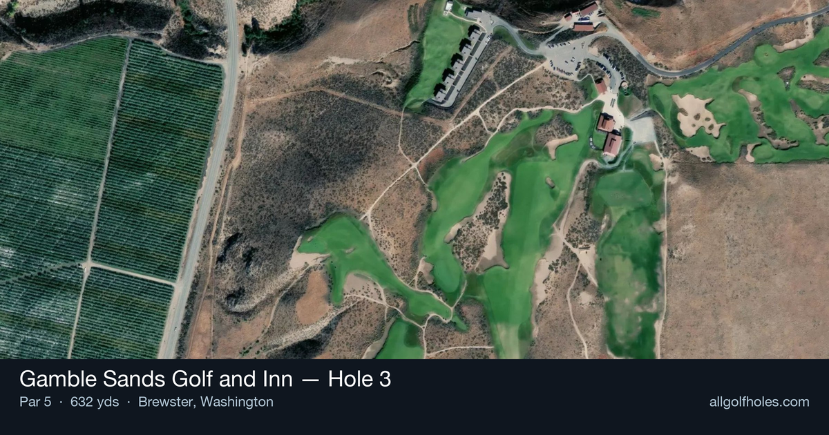 Hole 3 aerial at Gamble Sands Golf and Inn