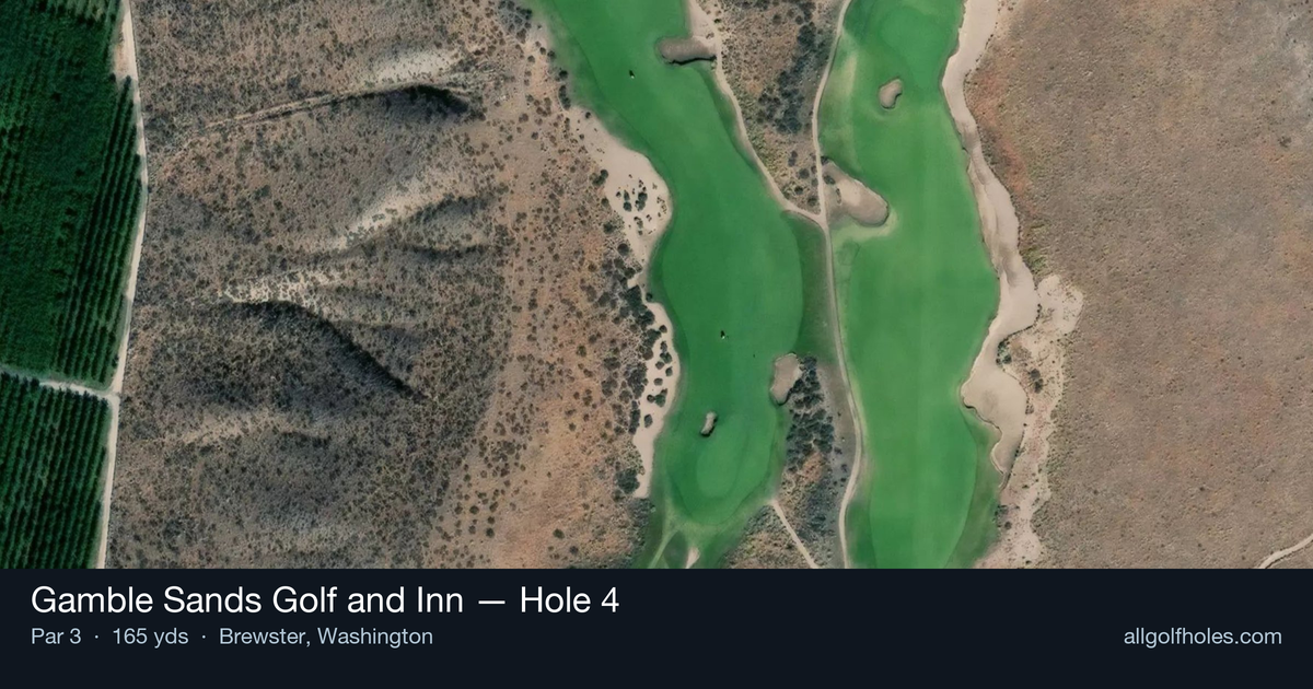 Hole 4 aerial at Gamble Sands Golf and Inn