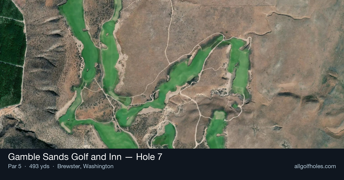 Hole 7 aerial at Gamble Sands Golf and Inn