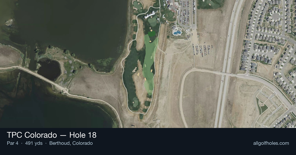 Hole 18 aerial at TPC Colorado