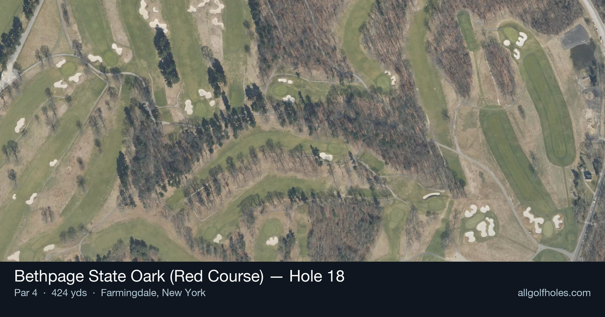 Hole 18 aerial at Bethpage State Oark (Red Course)
