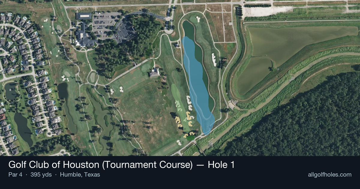 Hole 1 aerial at Golf Club of Houston (Tournament Course)