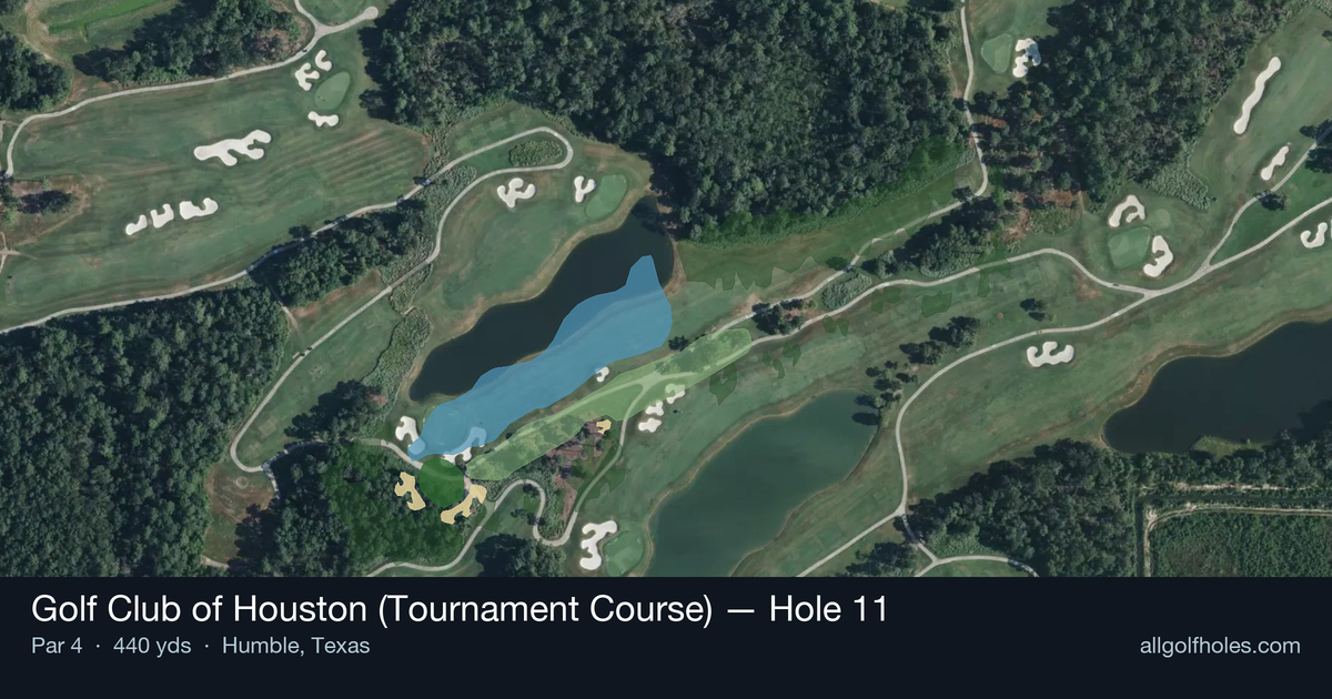 Hole 11 aerial at Golf Club of Houston (Tournament Course)