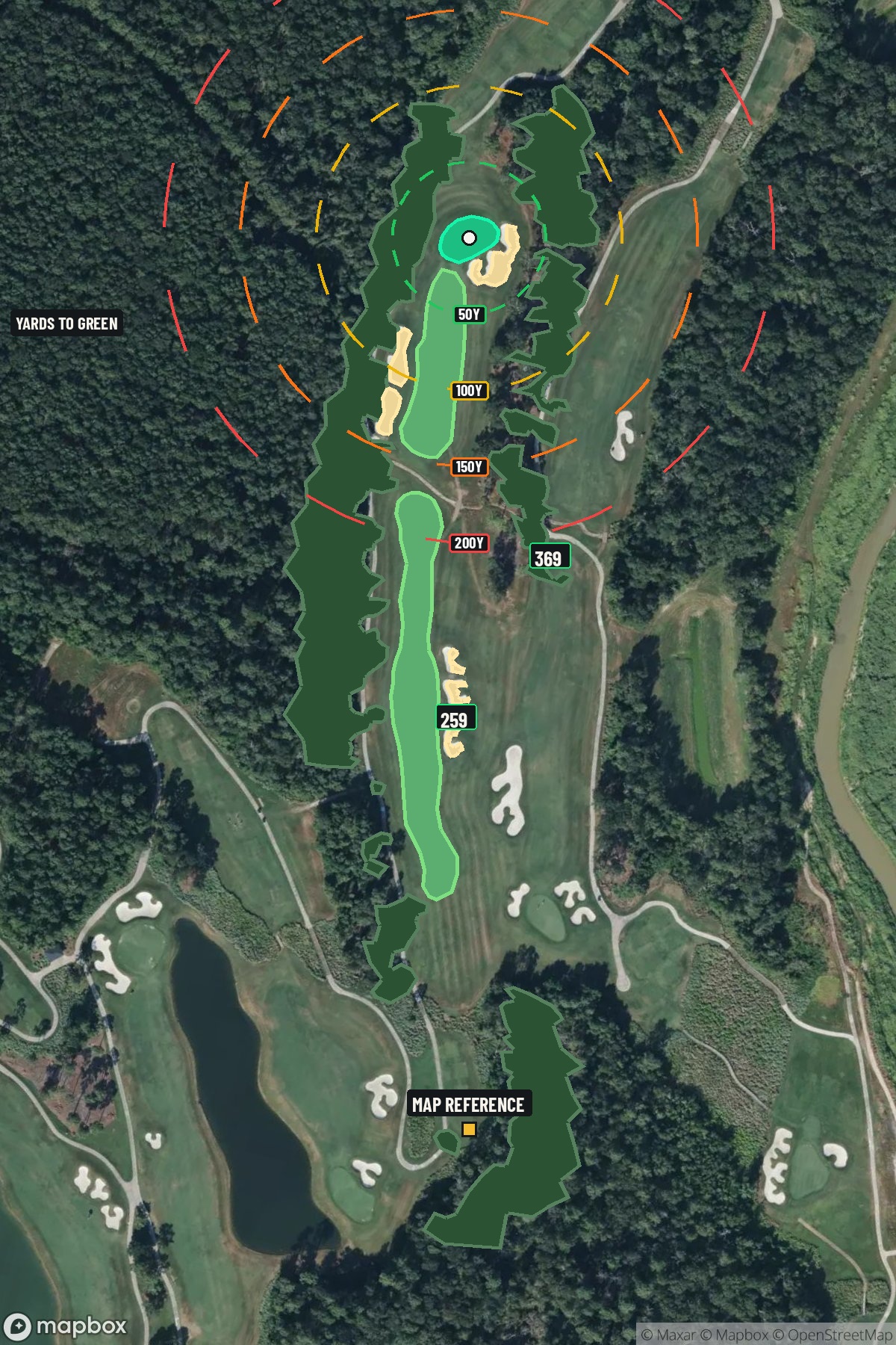 Hole 13 aerial at Golf Club of Houston (Tournament Course)