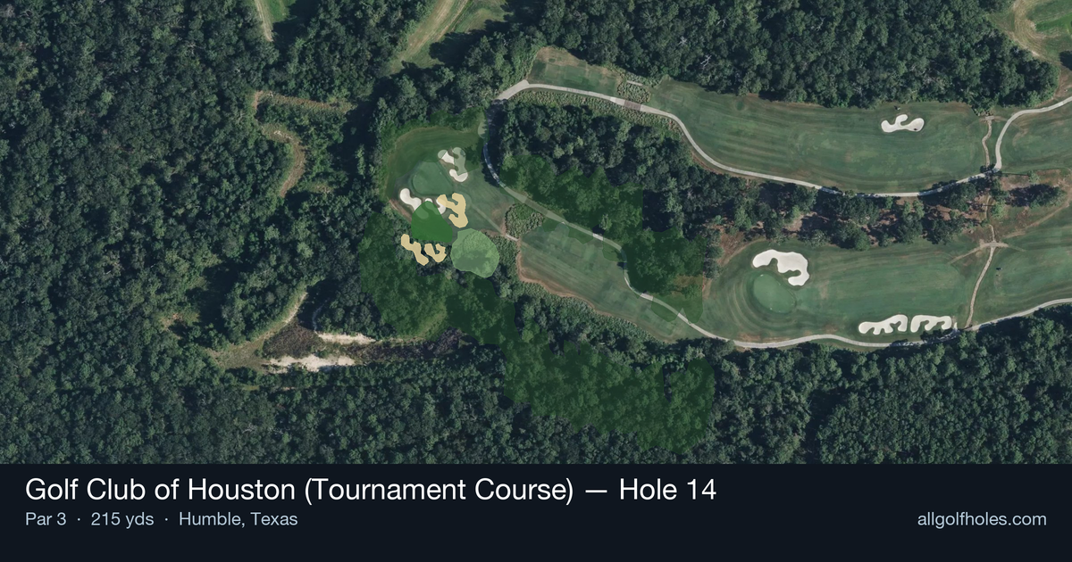Hole 14 aerial at Golf Club of Houston (Tournament Course)