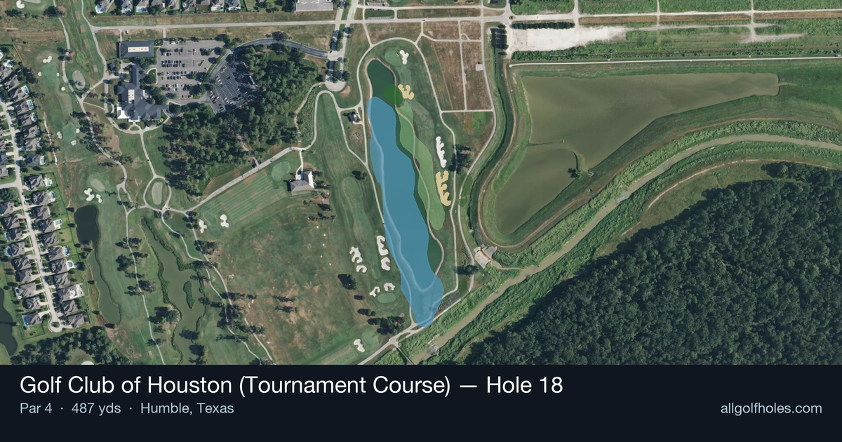 Hole 18 aerial at Golf Club of Houston (Tournament Course)