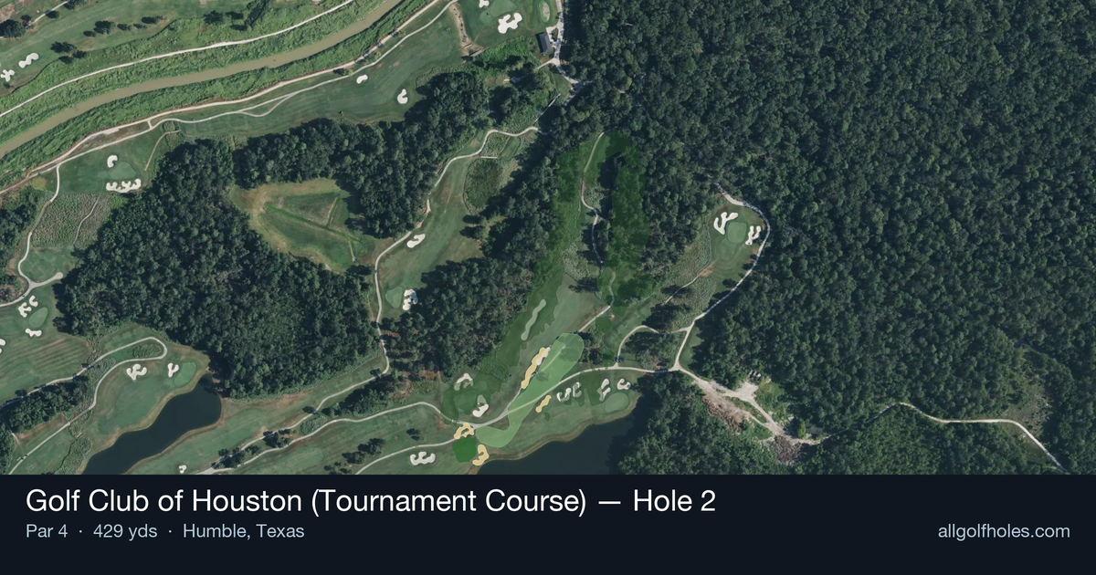 Hole 2 aerial at Golf Club of Houston (Tournament Course)