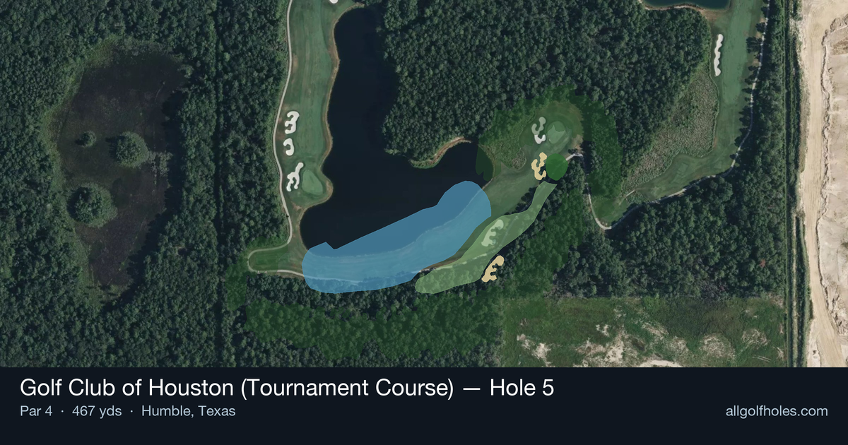 Hole 5 aerial at Golf Club of Houston (Tournament Course)