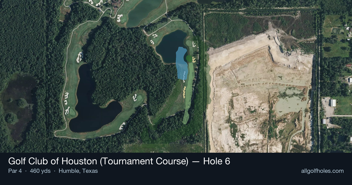 Hole 6 aerial at Golf Club of Houston (Tournament Course)