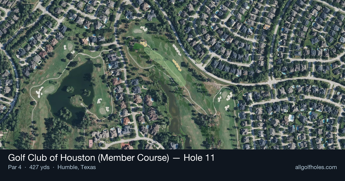 Hole 11 aerial at Golf Club of Houston (Member Course)