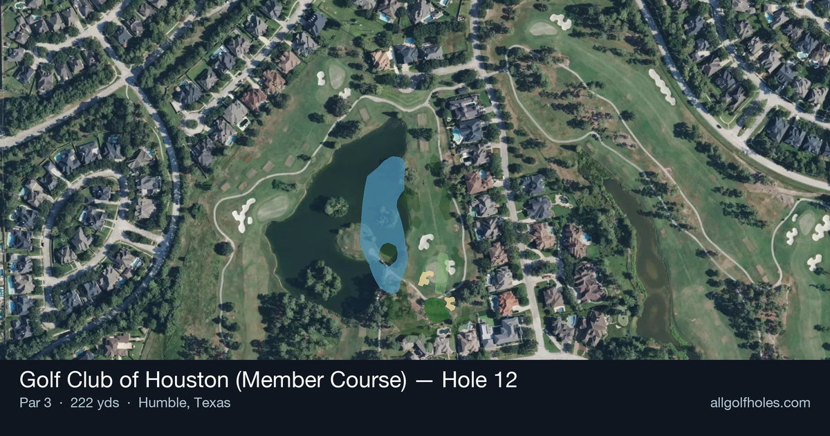 Hole 12 aerial at Golf Club of Houston (Member Course)