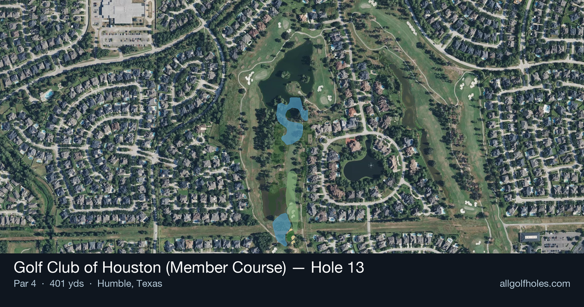 Hole 13 aerial at Golf Club of Houston (Member Course)