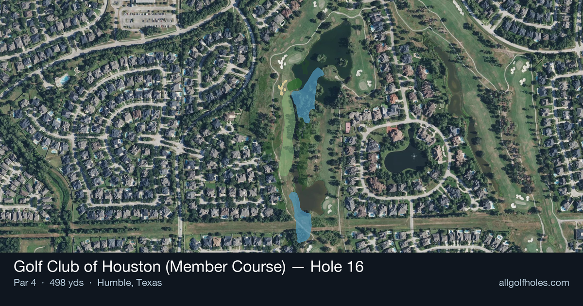 Hole 16 aerial at Golf Club of Houston (Member Course)