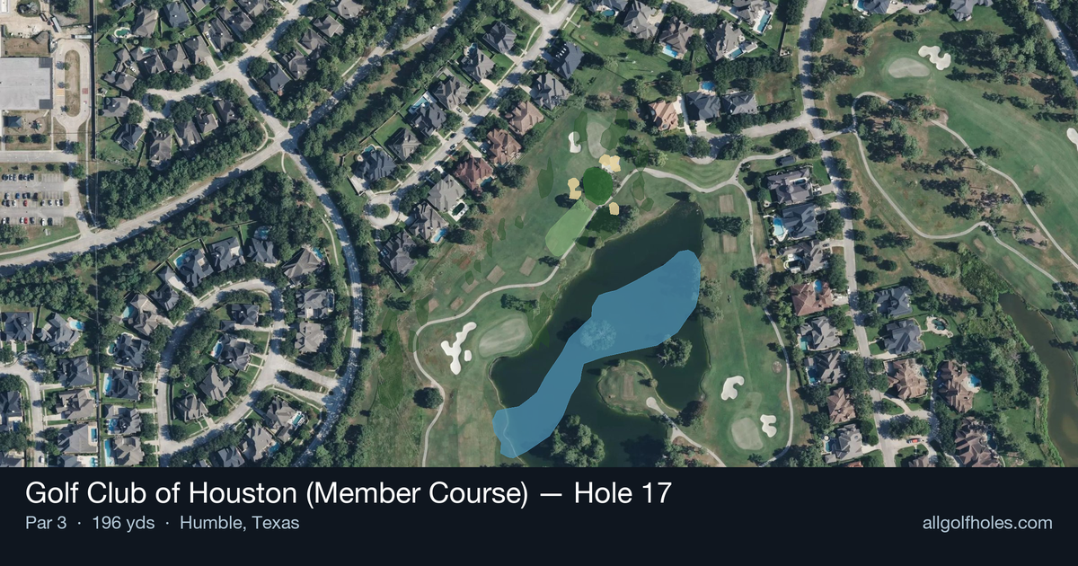 Hole 17 aerial at Golf Club of Houston (Member Course)