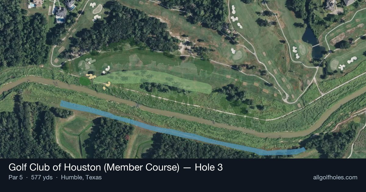 Hole 3 aerial at Golf Club of Houston (Member Course)
