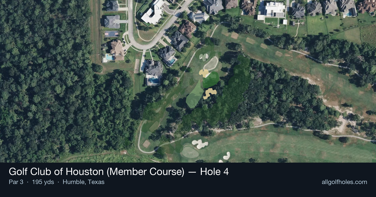 Hole 4 aerial at Golf Club of Houston (Member Course)
