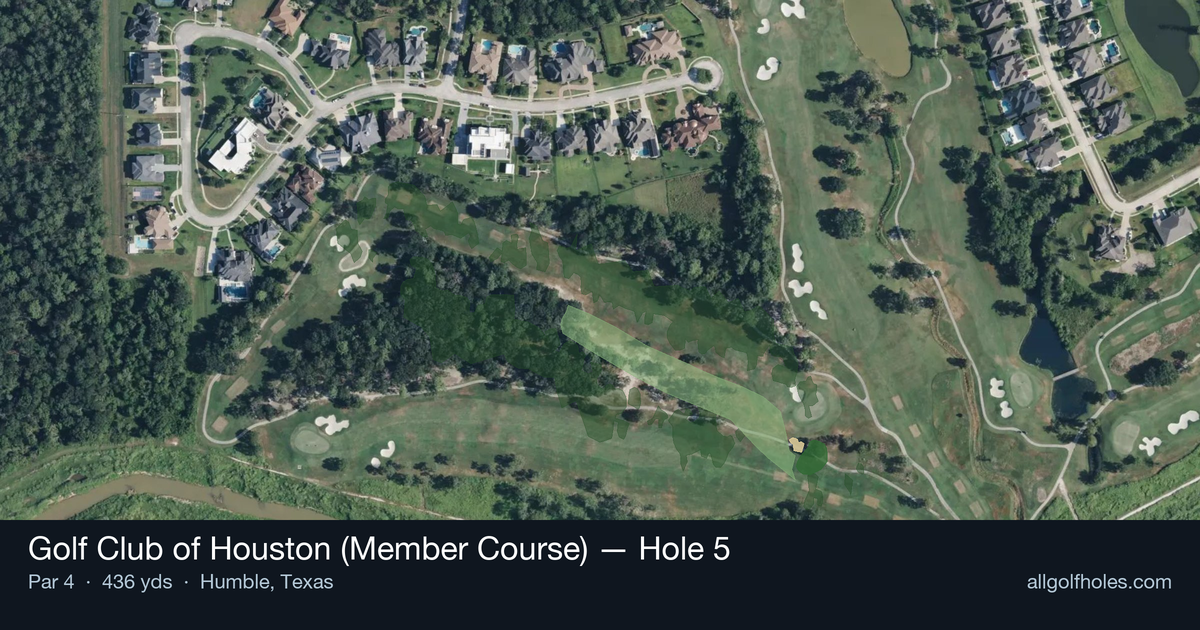 Hole 5 aerial at Golf Club of Houston (Member Course)