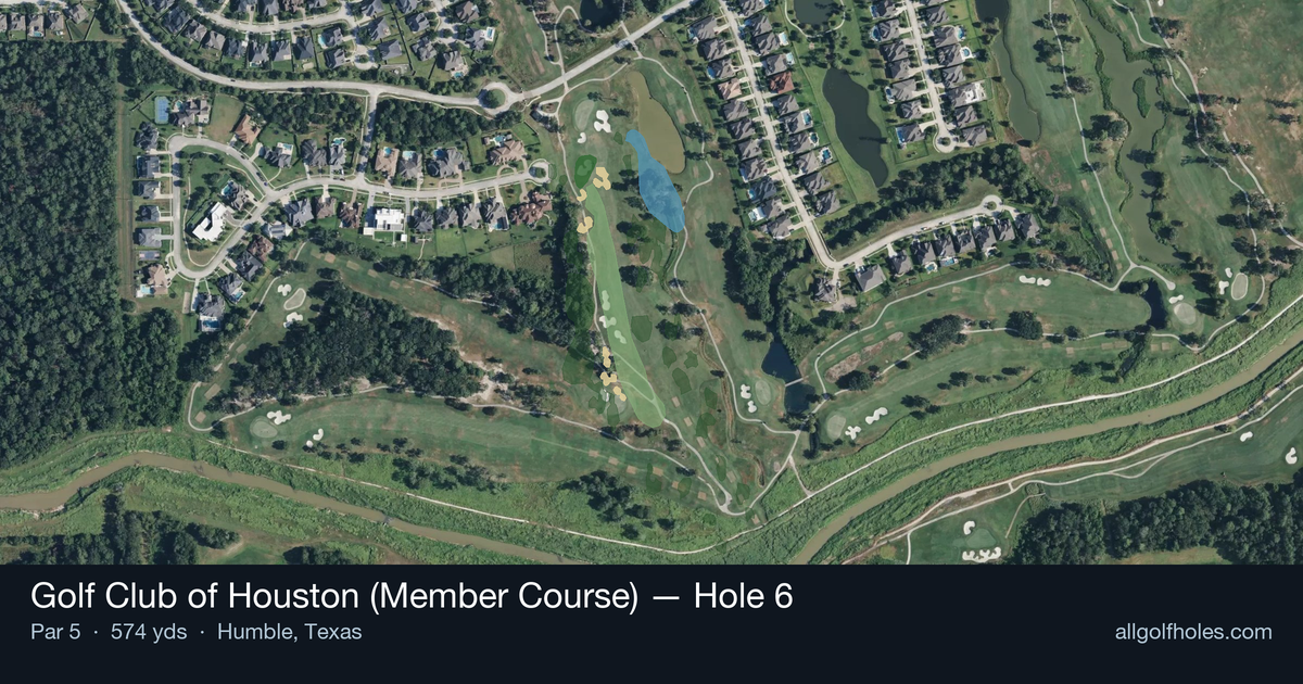 Hole 6 aerial at Golf Club of Houston (Member Course)