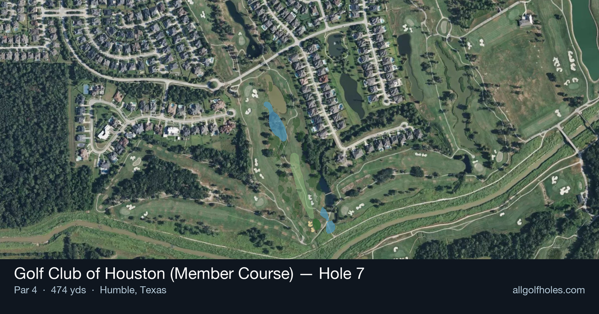 Hole 7 aerial at Golf Club of Houston (Member Course)