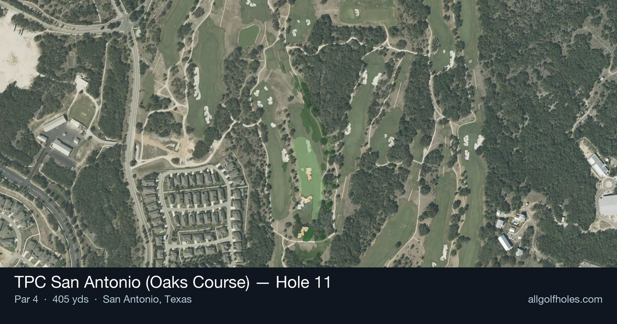 Hole 11 aerial at TPC San Antonio (Oaks Course)