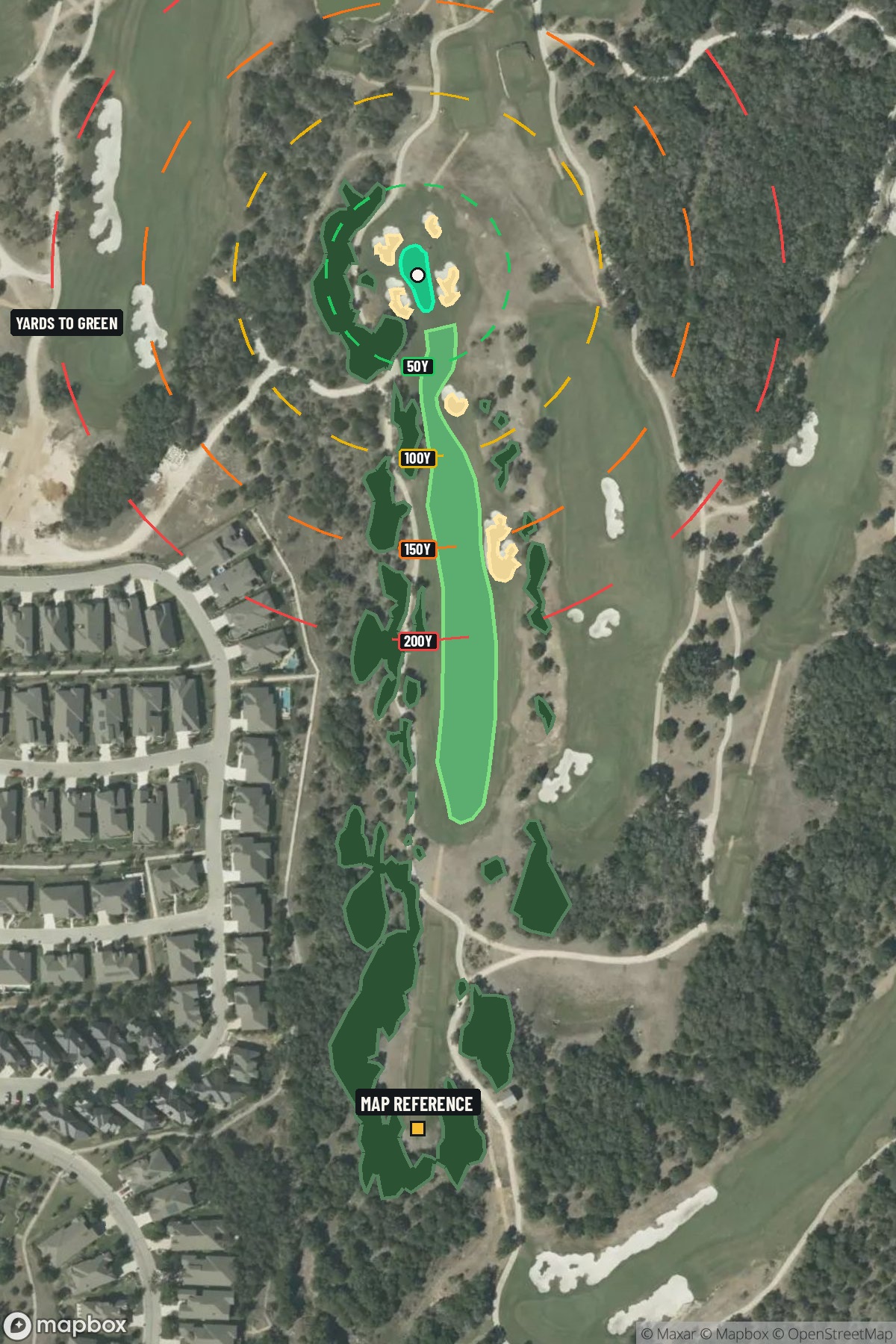 Hole 15 aerial at TPC San Antonio (Oaks Course)