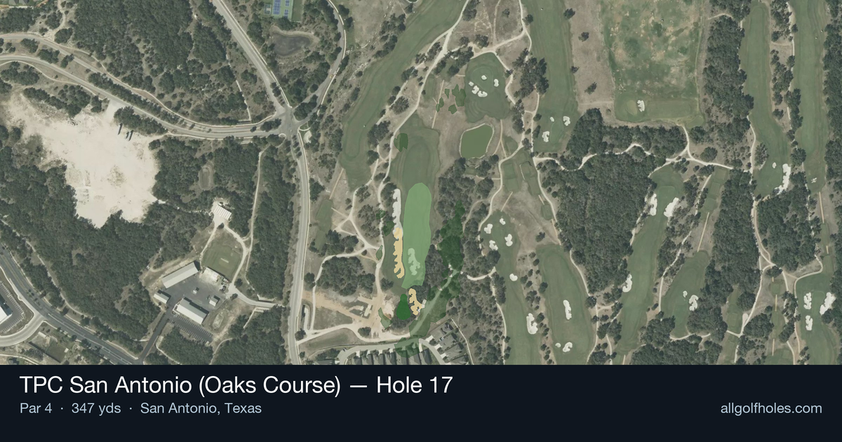 Hole 17 aerial at TPC San Antonio (Oaks Course)