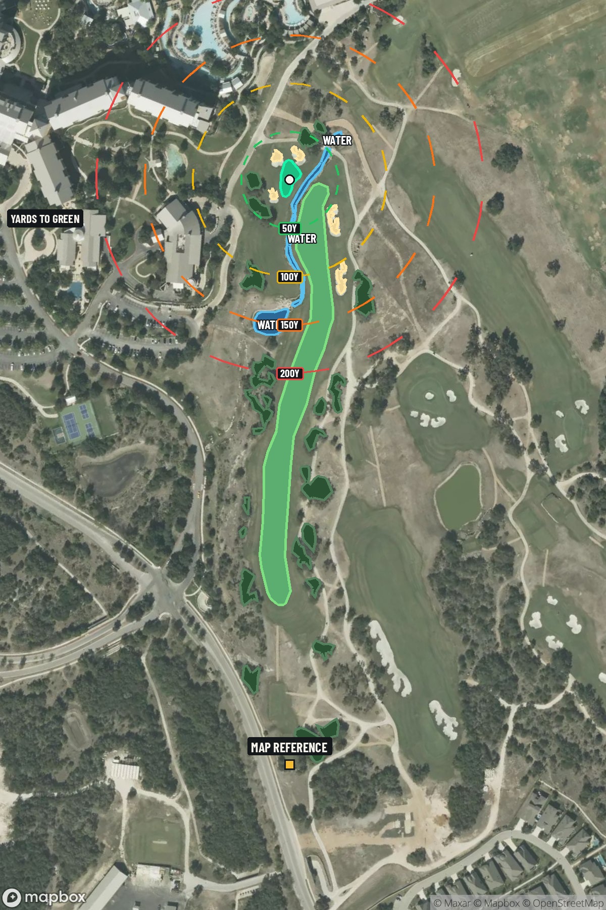 Hole 18 aerial at TPC San Antonio (Oaks Course)