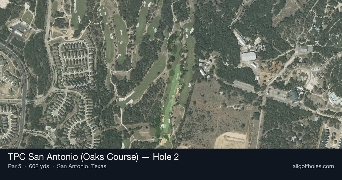 Hole 2 aerial at TPC San Antonio (Oaks Course)