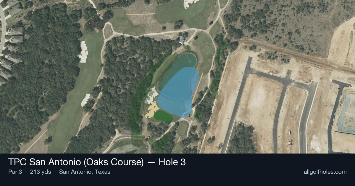 Hole 3 aerial at TPC San Antonio (Oaks Course)