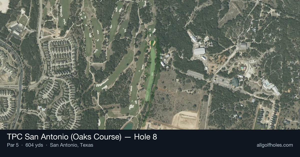 Hole 8 aerial at TPC San Antonio (Oaks Course)
