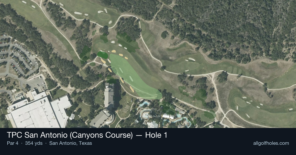 Hole 1 aerial at TPC San Antonio (Canyons Course)