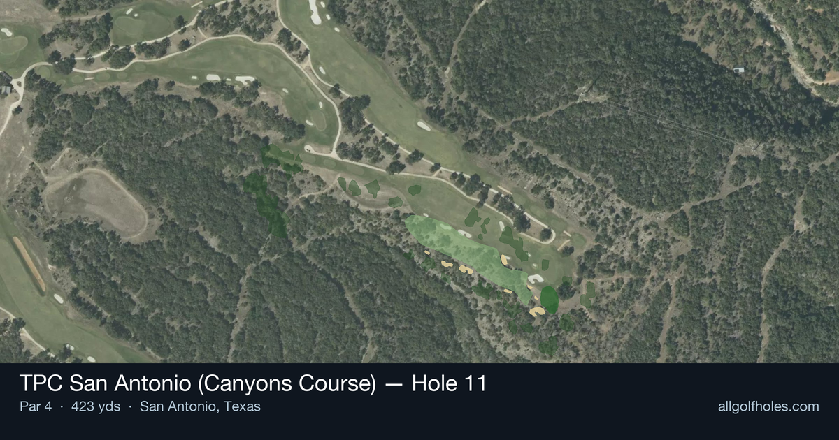 Hole 11 aerial at TPC San Antonio (Canyons Course)