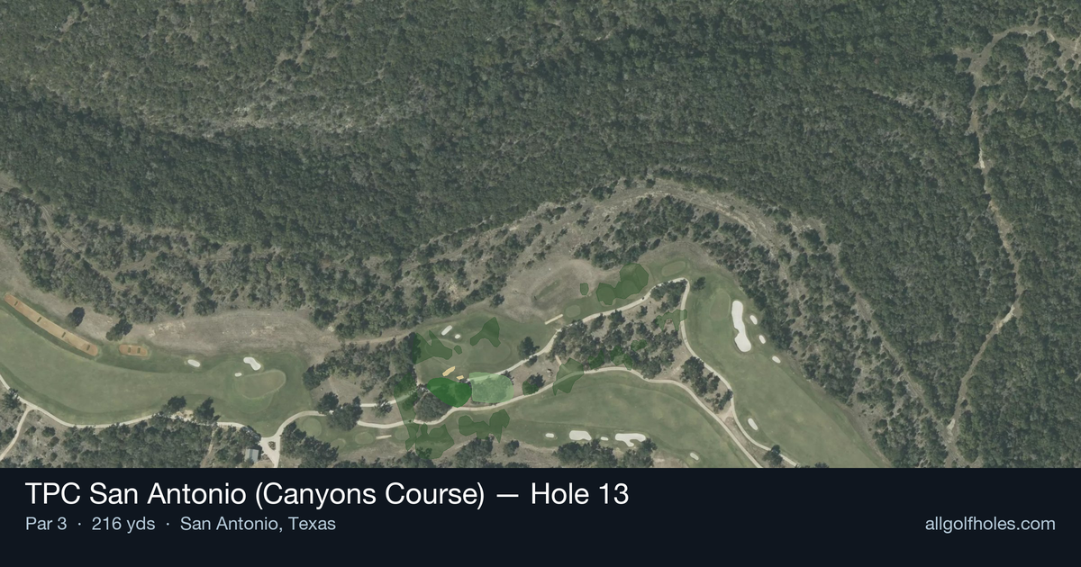 Hole 13 aerial at TPC San Antonio (Canyons Course)