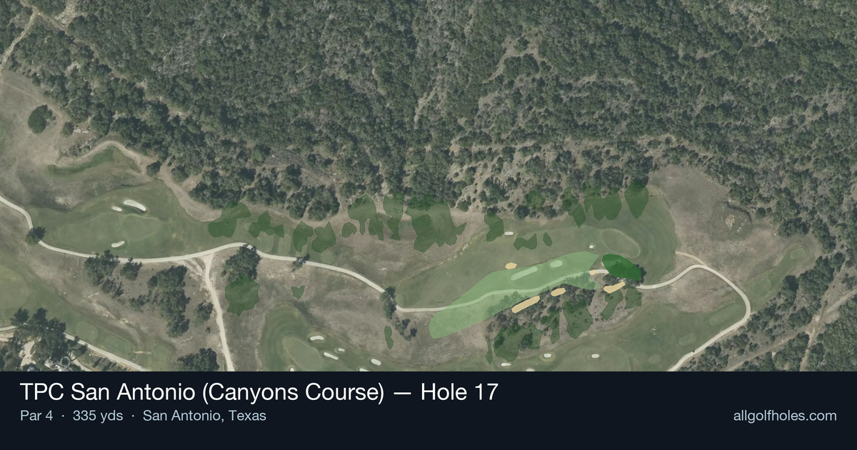 Hole 17 aerial at TPC San Antonio (Canyons Course)