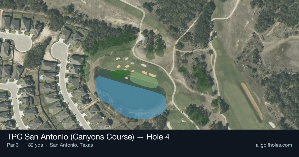 Hole 4 aerial at TPC San Antonio (Canyons Course)