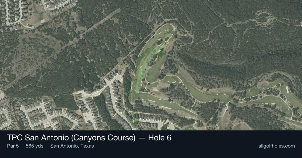 Hole 6 aerial at TPC San Antonio (Canyons Course)