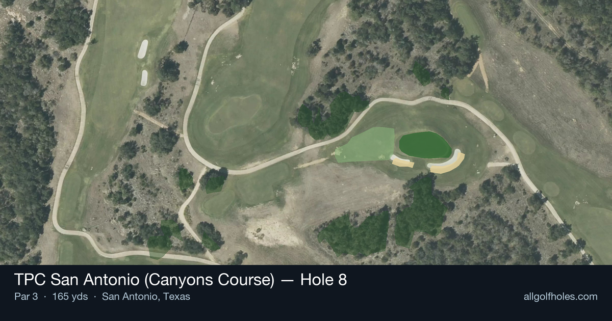 Hole 8 aerial at TPC San Antonio (Canyons Course)