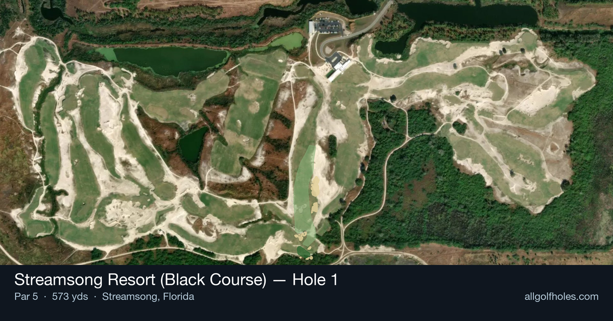 Hole 1 aerial at Streamsong Resort (Black Course)