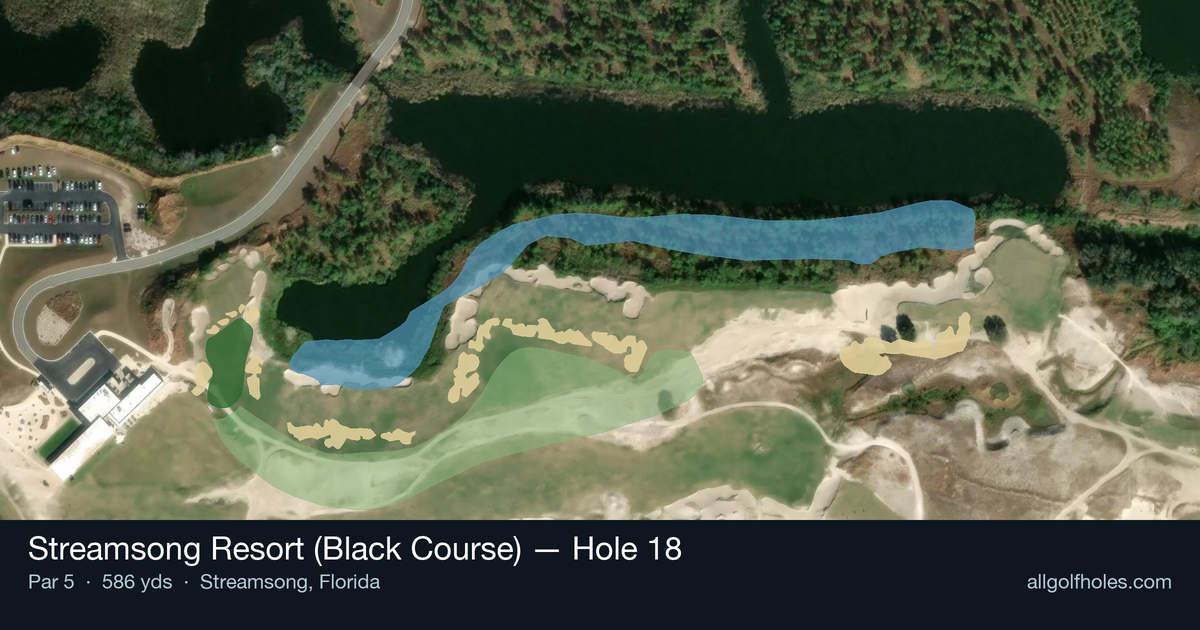 Hole 18 aerial at Streamsong Resort (Black Course)