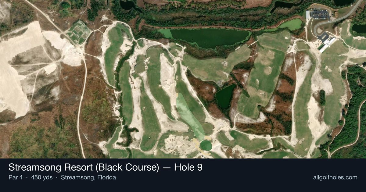 Hole 9 aerial at Streamsong Resort (Black Course)