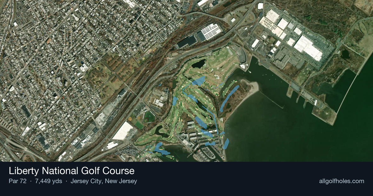 Liberty National Golf Course aerial view