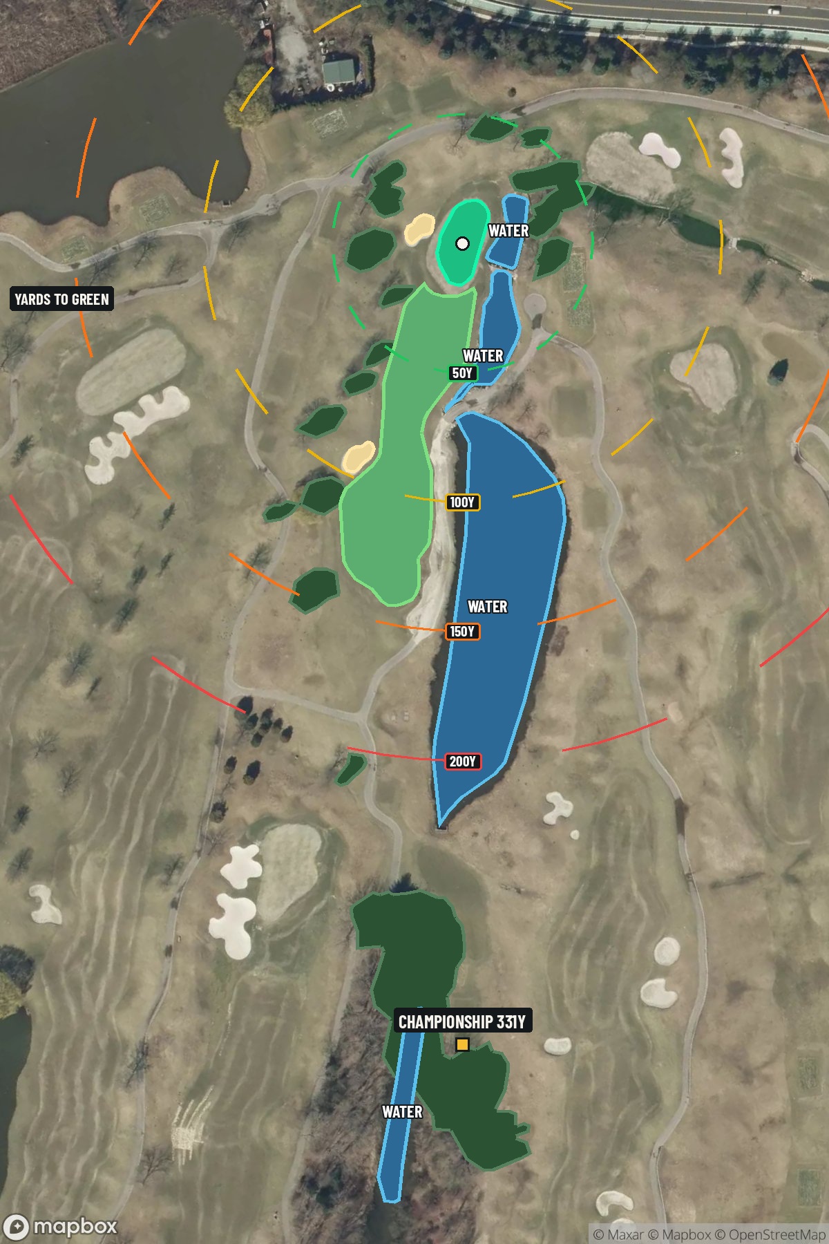 Hole 16 aerial at Liberty National Golf Course