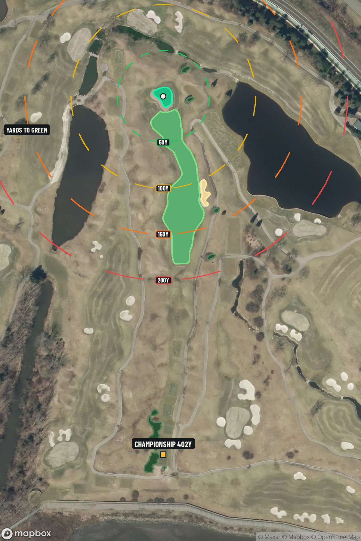 Hole 3 aerial at Liberty National Golf Course