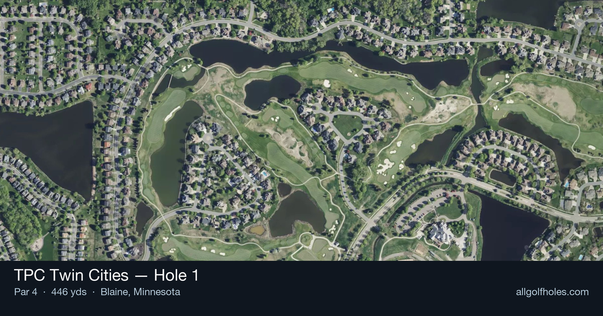 Hole 1 aerial at TPC Twin Cities