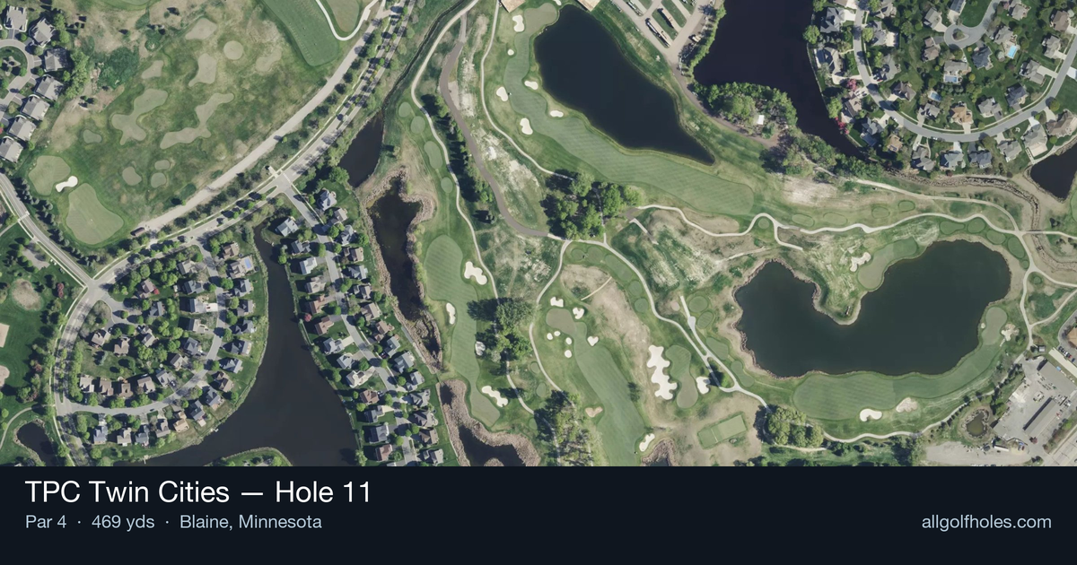 Hole 11 aerial at TPC Twin Cities