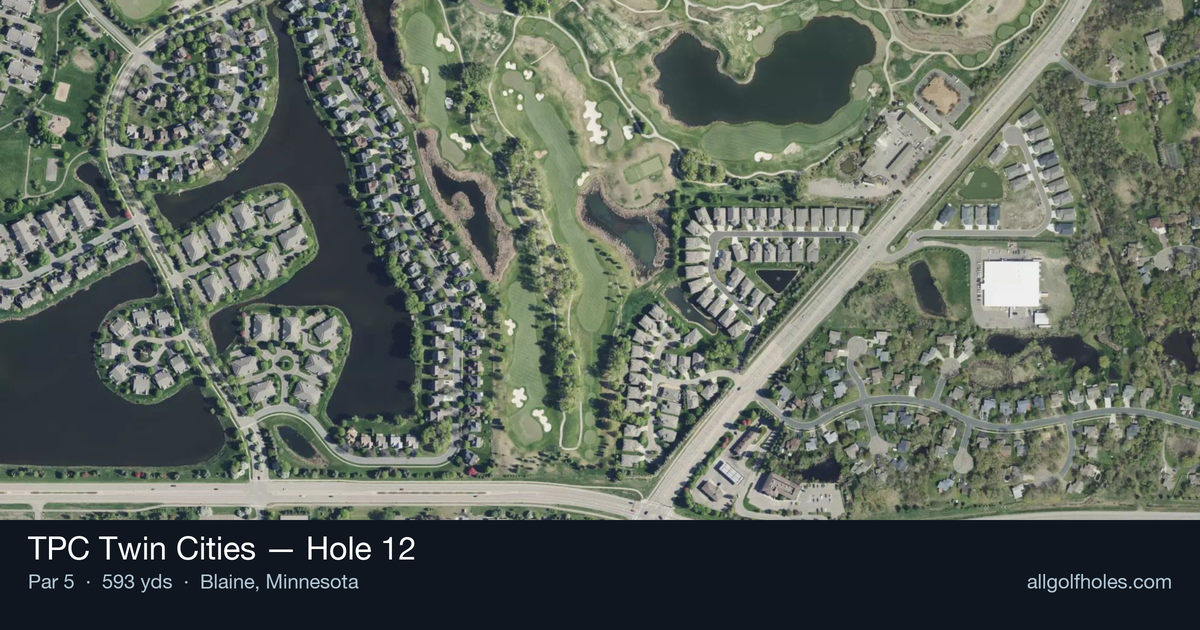 Hole 12 aerial at TPC Twin Cities