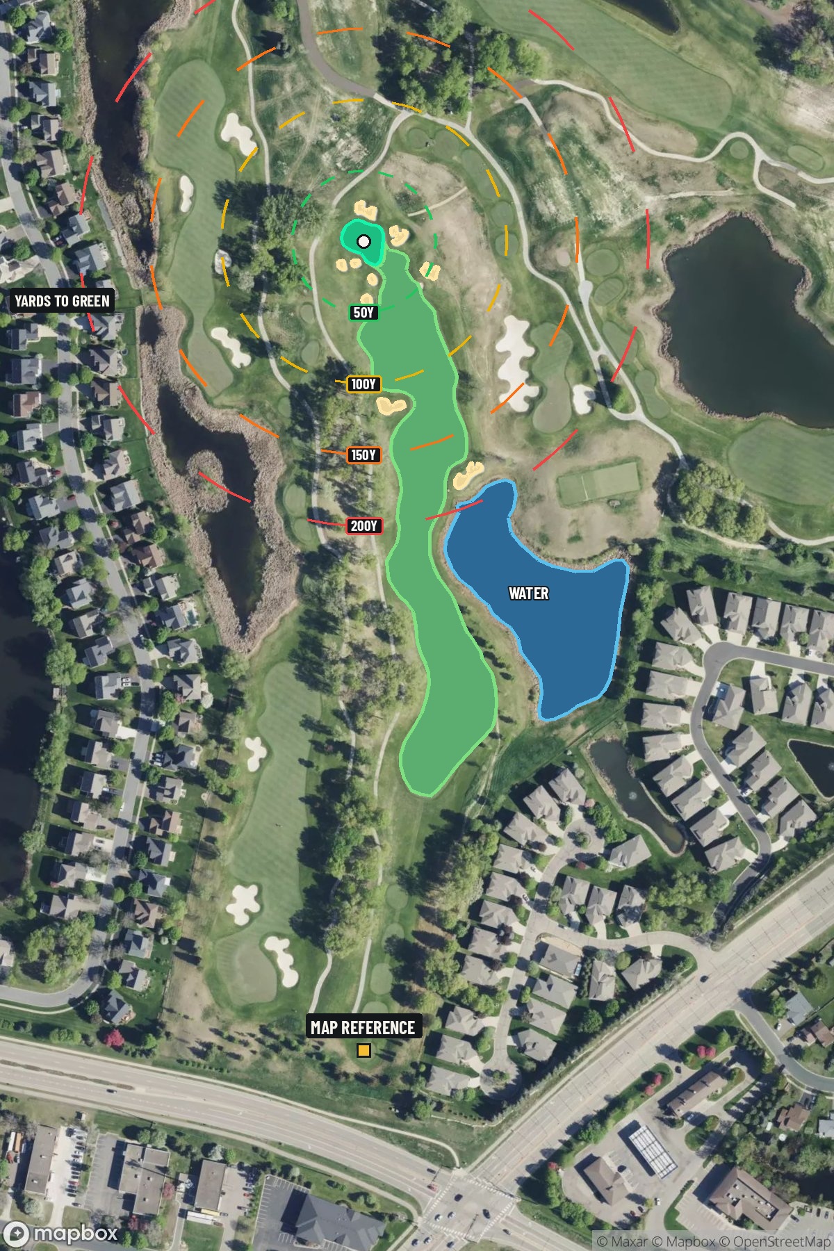 Hole 12 aerial at TPC Twin Cities