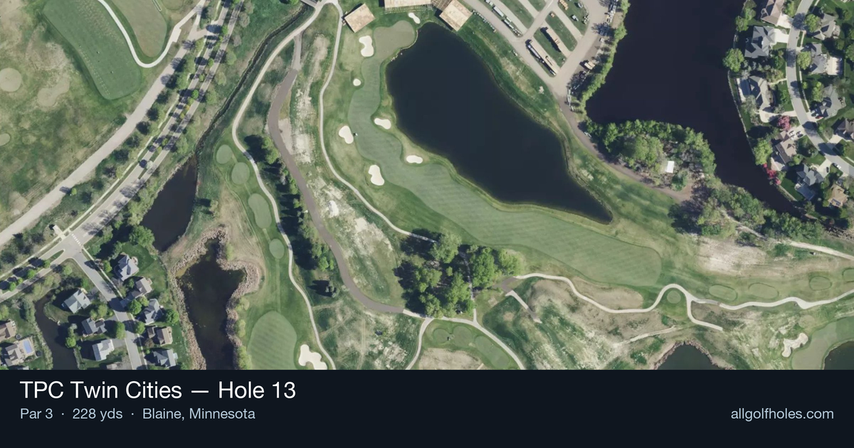 Hole 13 aerial at TPC Twin Cities