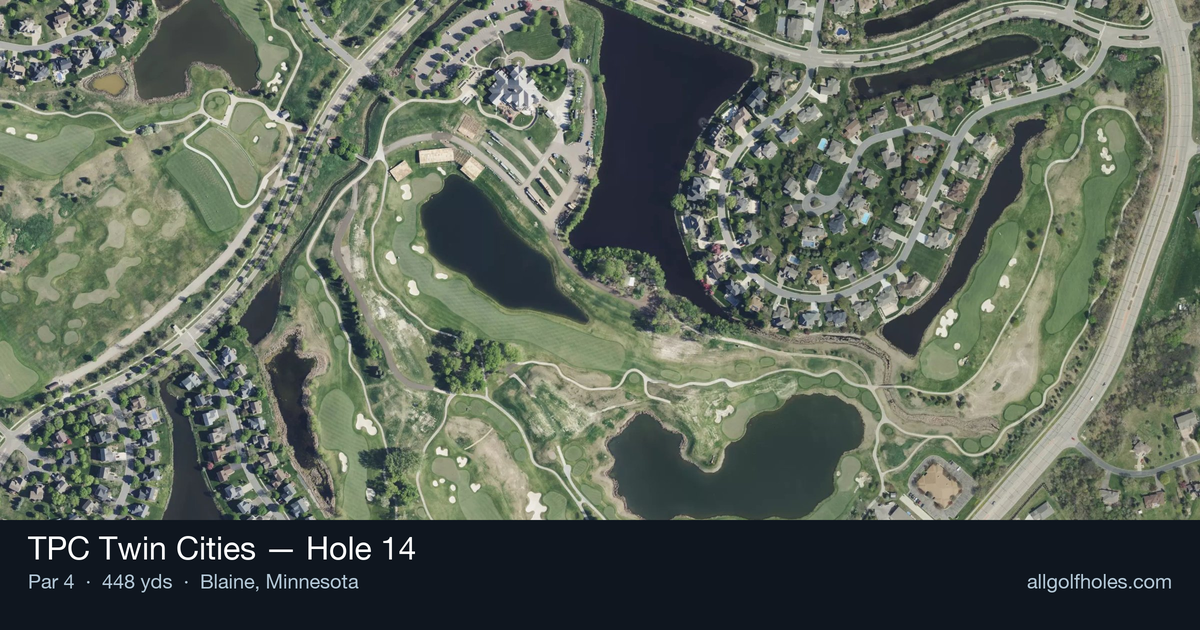 Hole 14 aerial at TPC Twin Cities