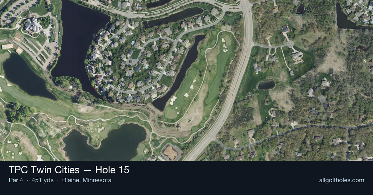 Hole 15 aerial at TPC Twin Cities